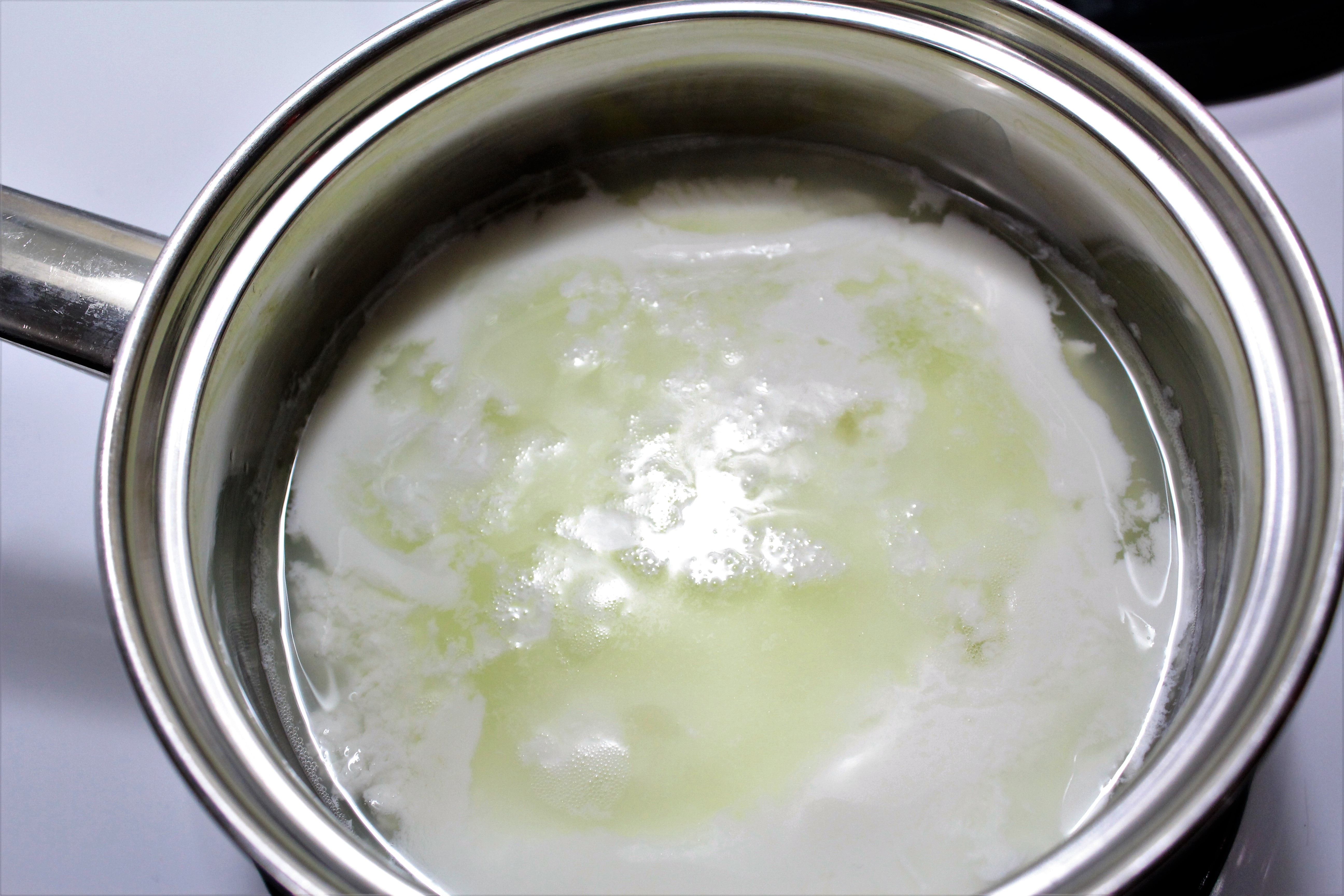 Buttermilk Yeast Rolls - hot buttermilk