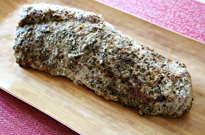 Herb Roasted Pork Tenderloin: All you need is salt, pepper, Italian seasoning, garlic powder, and olive oil to make this tender and juicy entrée. 