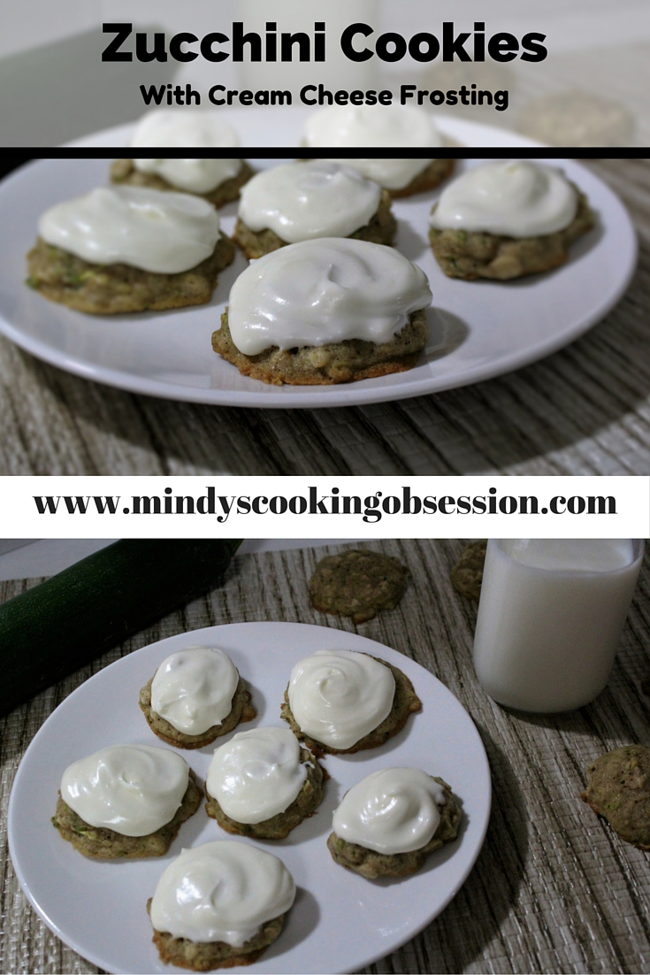 This is a delicious recipe for zucchini oatmeal cookies with cream cheese frosting. A great way to get the kids to eat zucchini!