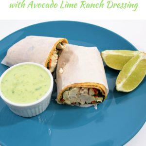 These Chicken Wraps combine chicken, lettuce, carrots, cucumber, and Avocado Lime Ranch Dressing and make a great light lunch or dinner.