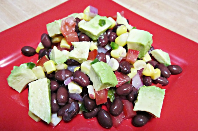 Black Bean & Corn Salad is easy and delicious. It is packed with vitamins and minerals and the avocado and lime juice give it a fresh flavor.