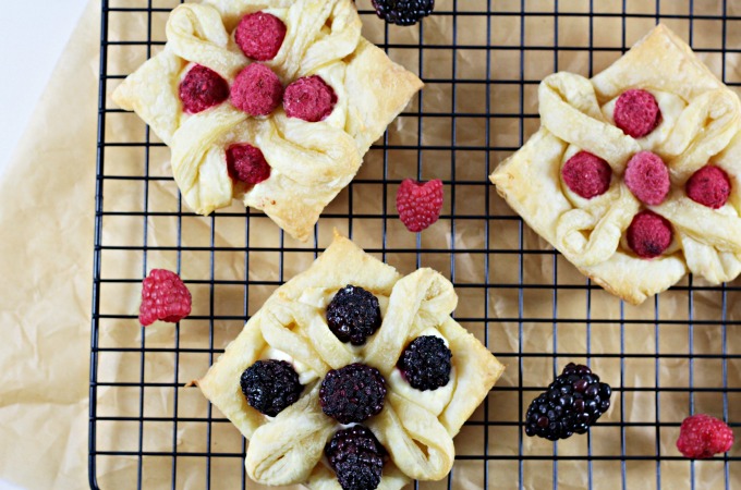 These Lemon Berry Puff Pastry Flowers use store bought pastry, cream cheese, sugar, lemon, vanilla, and fresh berries. So impressive, yet so easy!