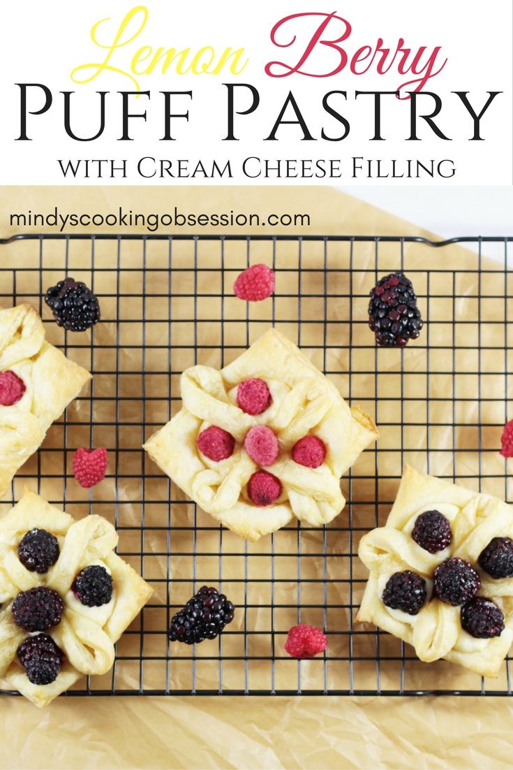 These Lemon Berry Puff Pastry Flowers use store bought pastry, cream cheese, sugar, lemon, vanilla, and fresh berries. So impressive, yet so easy!