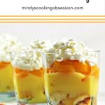 Peach Twinkie Trifle dessert is layered Twinkies, vanilla pudding, and peaches topped with Reddi-Wip. Whip this up in just a few minutes!