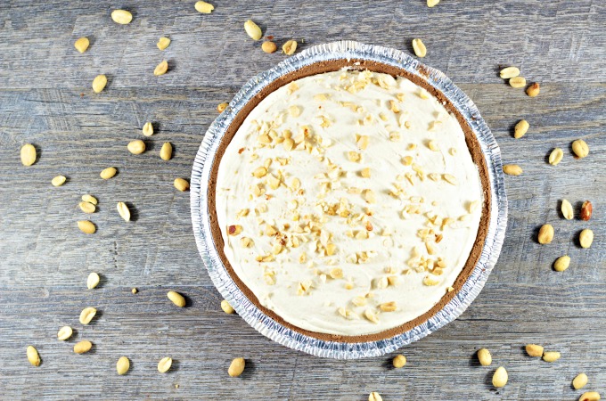 This 6 ingredient no bake Peanut Butter Pie features chocolate crust, Cool Whip, cream cheese, powdered sugar, chopped nuts and of course, peanut butter. 