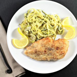 Chicken with Lemon Leek Zucchini Noodles (Zoodles) is easy, quick, and healthy. This is a great recipe for two, but can be doubled or tripled to feed more.