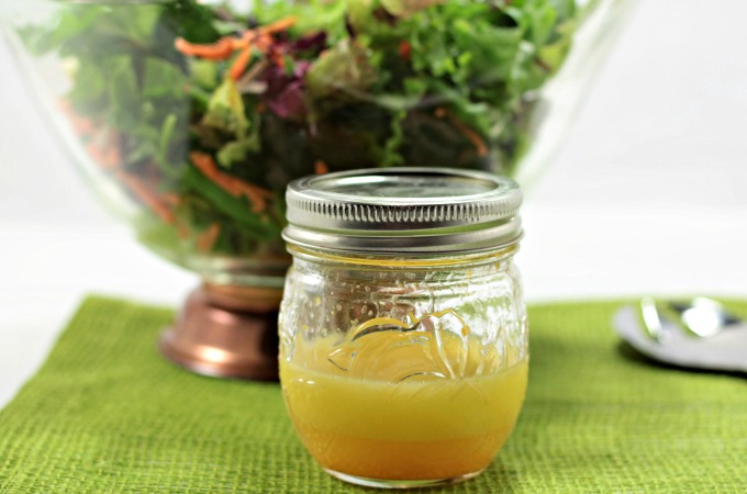 My 3 Ingredient Orange Vinaigrette combines fresh orange juice and zest with olive oil and white wine vinegar to make an easy homemade salad dressing.
