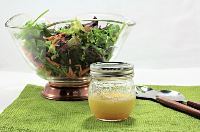 My 3 Ingredient Orange Vinaigrette combines fresh orange juice and zest with olive oil and white wine vinegar to make an easy homemade salad dressing.