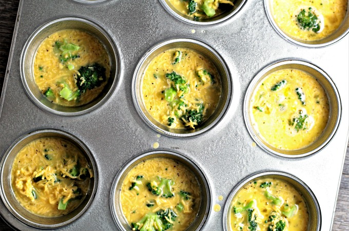Broccoli Cheddar Egg Cups combine broccoli, cheese, eggs, salt, pepper, and a splash of milk to make an easy breakfast, brunch, lunch, or even dinner! 