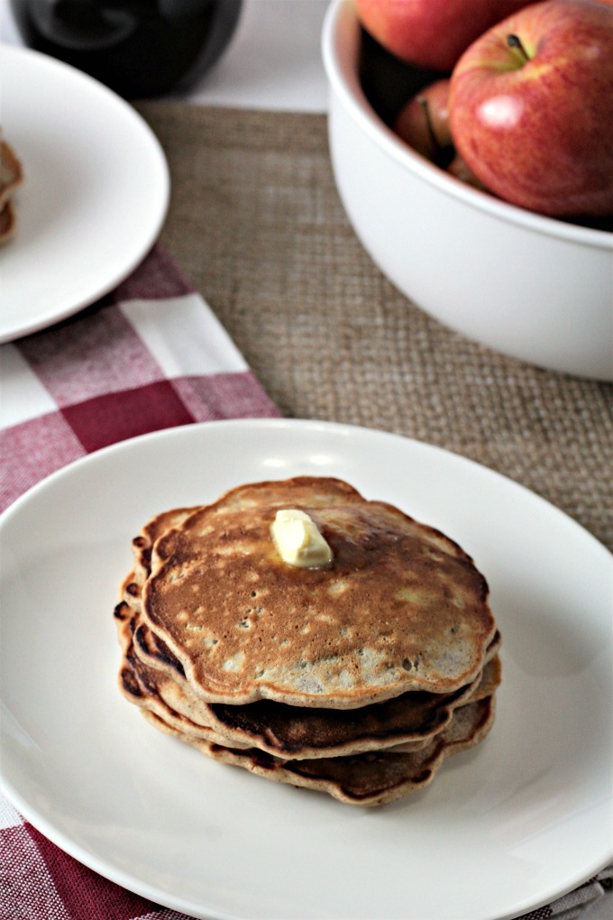 Apple Cinnamon Pancakes features pancake batter with the addition of brown sugar, cinnamon and apples. A great way to add fiber to your pancakes!