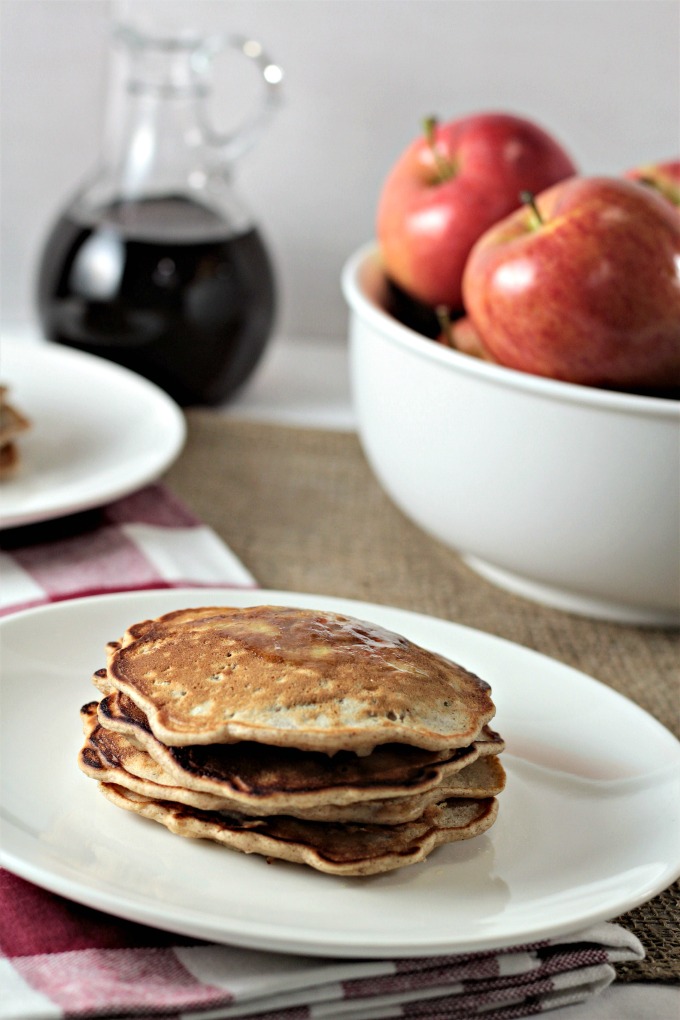 Apple Cinnamon Pancakes features pancake batter with the addition of brown sugar, cinnamon and apples. A great way to add fiber to your pancakes!