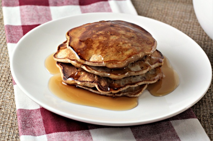 Apple Cinnamon Pancakes features pancake batter with the addition of brown sugar, cinnamon and apples. A great way to add fiber to your pancakes!