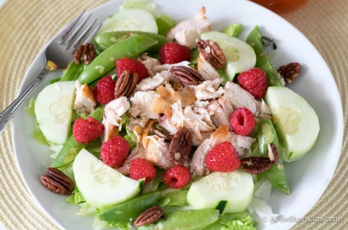 35 Amazing Grilled Chicken Recipes has grilled chicken in the form of kabobs, salads, sandwiches, wings, thighs, breasts, and even a mashed potato bowl.