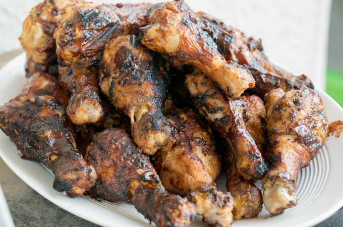 35 Amazing Grilled Chicken Recipes has grilled chicken in the form of kabobs, salads, sandwiches, wings, thighs, breasts, and even a mashed potato bowl.