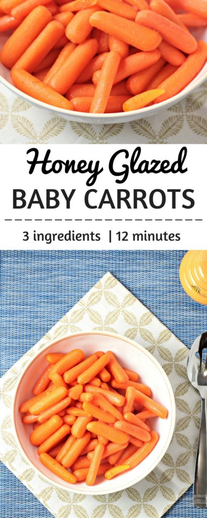 Honey Glazed Baby Carrots combine carrots, butter, and honey to make a delicious and healthy 3 ingredients vegetarian side dish the kids will love. 