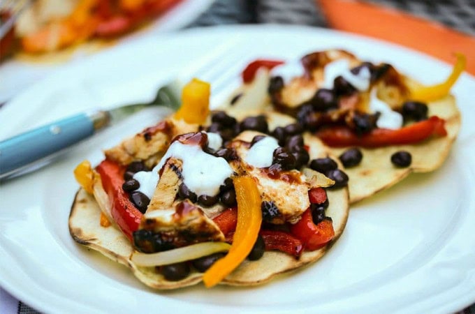 35 Amazing Grilled Chicken Recipes has grilled chicken in the form of kabobs, salads, sandwiches, wings, thighs, breasts, and even a mashed potato bowl.