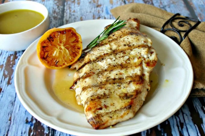 35 Amazing Grilled Chicken Recipes has grilled chicken in the form of kabobs, salads, sandwiches, wings, thighs, breasts, and even a mashed potato bowl.