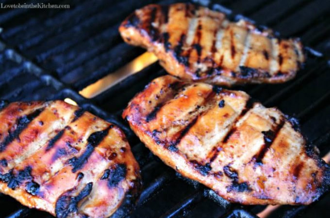 35 Amazing Grilled Chicken Recipes has grilled chicken in the form of kabobs, salads, sandwiches, wings, thighs, breasts, and even a mashed potato bowl.