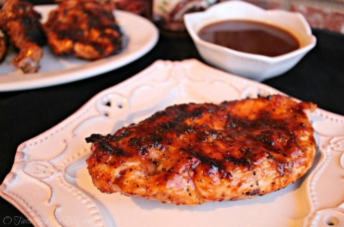 35 Amazing Grilled Chicken Recipes has grilled chicken in the form of kabobs, salads, sandwiches, wings, thighs, breasts, and even a mashed potato bowl.