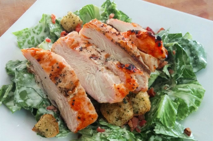 35 Amazing Grilled Chicken Recipes has grilled chicken in the form of kabobs, salads, sandwiches, wings, thighs, breasts, and even a mashed potato bowl.