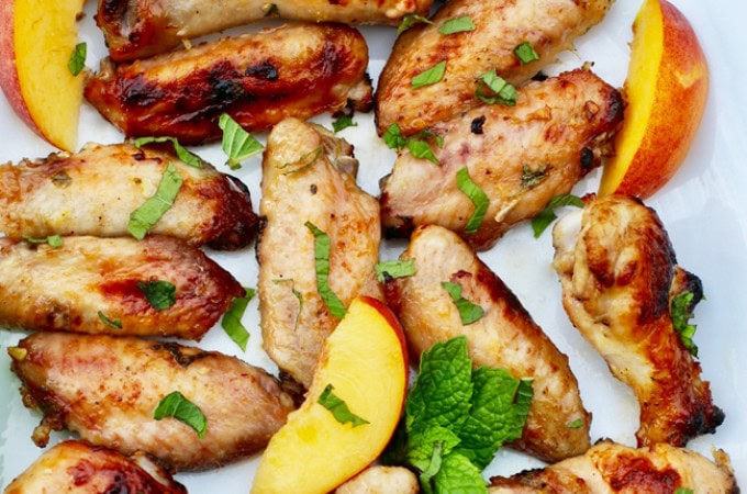 35 Amazing Grilled Chicken Recipes has grilled chicken in the form of kabobs, salads, sandwiches, wings, thighs, breasts, and even a mashed potato bowl.