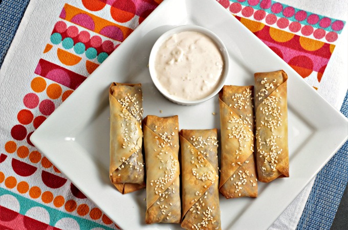 Baked Cheeseburger Egg Rolls