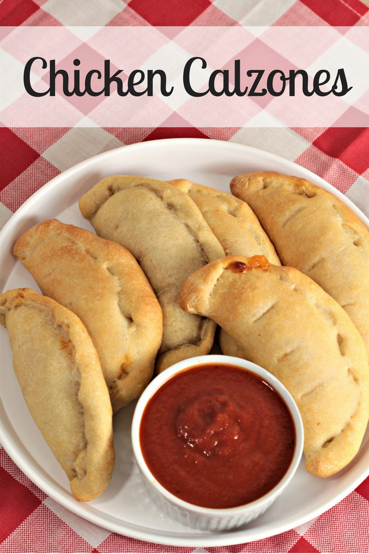 Chicken Calzones feature canned chicken, jar sauce, and Parmesan and mozzarella cheeses inside premade pizza crust to make a delicious and easy meal. 