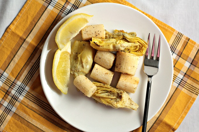 roasted hearts of palm and artichoke