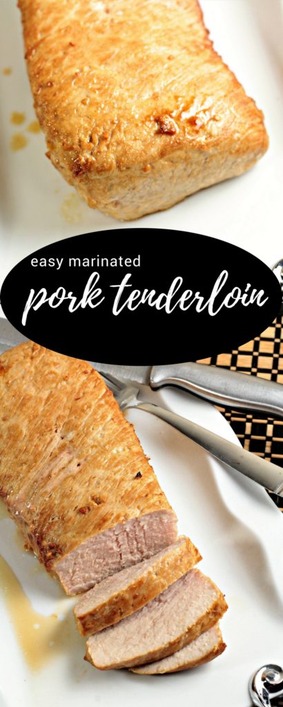 Easy Marinated Pork Tenderloin is marinated in a marinade of olive oil, soy sauce, Worcestershire sauce, brown sugar, and Dijon mustard, tender and juicy!