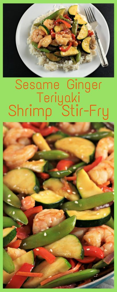 Sesame Ginger Teriyaki Shrimp Stir Fry combines fresh vegetables with shrimp, and Organic Seeds of Change Simmering Sauce for a delicious, quick, easy meal.