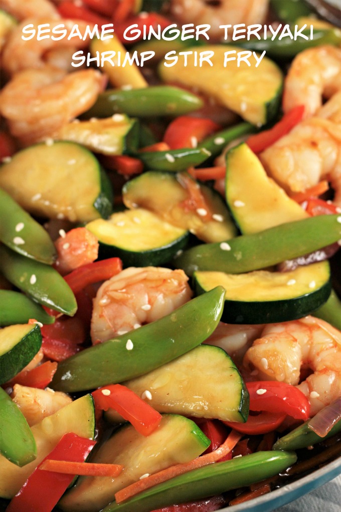 Sesame Ginger Teriyaki Shrimp Stir Fry combines fresh vegetables with shrimp, and Organic Seeds of Change Simmering Sauce for a delicious, quick, easy meal.