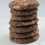 Chocolate Hershey's Gold Cookies - A classic thin and chewy chocolate cookie with chunks of new Hershey's Gold candy bar (caramelzed creme, pretzels and peanuts). Made with flour, granulated and light brown sugar, eggs, cocoa, vanilla, baking soda and salt. Makes nearly 5 dozen cookies!