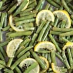 Garlic Lemon Fresh Green Beans only require 6 ingredients and only take about 8 minutes to cook. Blanch green beans in a little water, drain, then pan fry with olive oil, garlic, salt, pepper and lemon. A healthy, quick, easy and impressive dish!