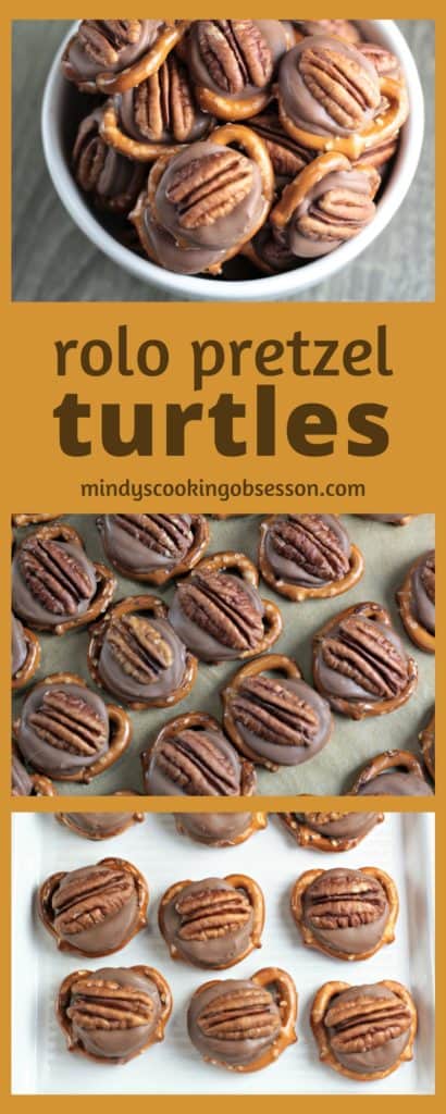 You can whip up a large batch of Rolo Pretzel Turtle Bites in just a few minutes. All you need are small pretzels, Rolo candy and pecans. This three ingredient snack would be great for parties, sleep-overs, watching the big game or for a delicious on the go snack.