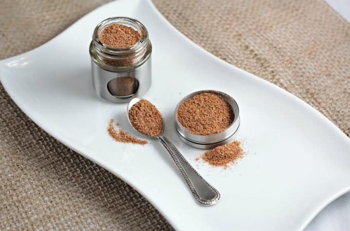 Moroccan Spice Blend is a mixture of ground ginger, paprika, cumin, cinnamon, coriander, cayenne pepper, allspice, cloves, salt and black pepper. This spice blend is much like Ras El Hanout. It is pungent and warm and is fabulous and can be used for rubs, marinades, or to season stews and tajines.