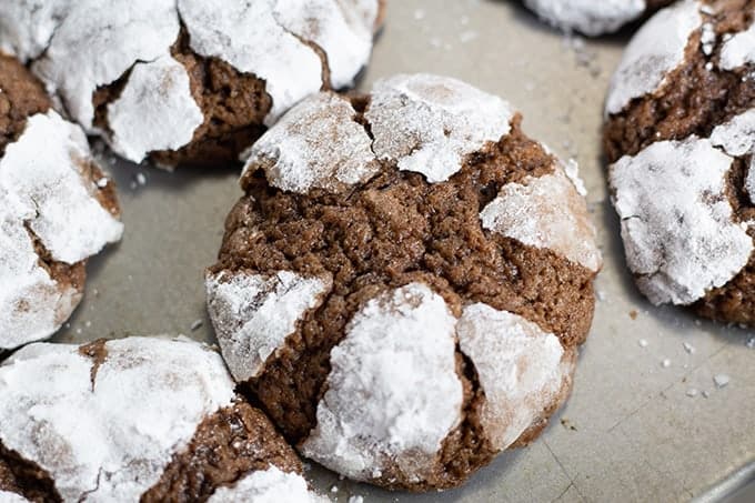 Chocolate Crinkle Cookies have a brownie like texture, are made with cocoa powder and powdered sugar. They look very impressive and are so easy to make!