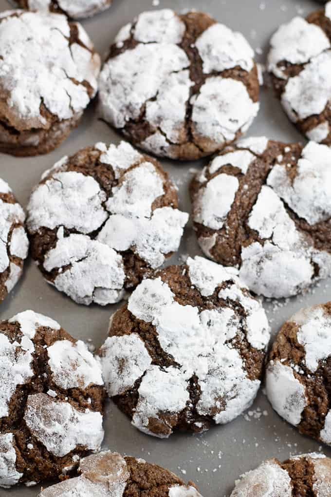 Chocolate Crinkle Cookies have a brownie like texture, are made with cocoa powder and powdered sugar. They look very impressive and are so easy to make!