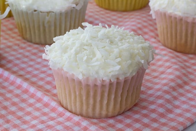 Coconut Olive Oil Cupcakes are moist and dense. We have replaced the vegetable oil with olive oil and the water with coconut milk for a tasty treat. .