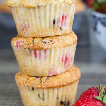 Strawberry Chocolate Chip Muffins have the perfect combination of strawberries and chocolate. Easy to make and bursting with fresh flavor.