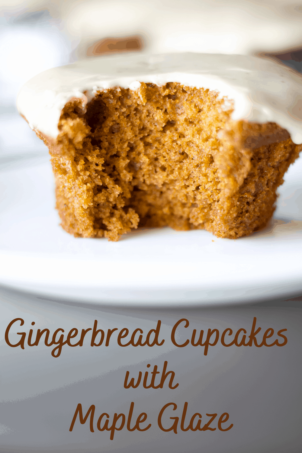 Gingerbread Cupcakes with Maple Glaze are moist and spicy, topped with an easy and flavorful glaze making them the perfect holiday dessert!