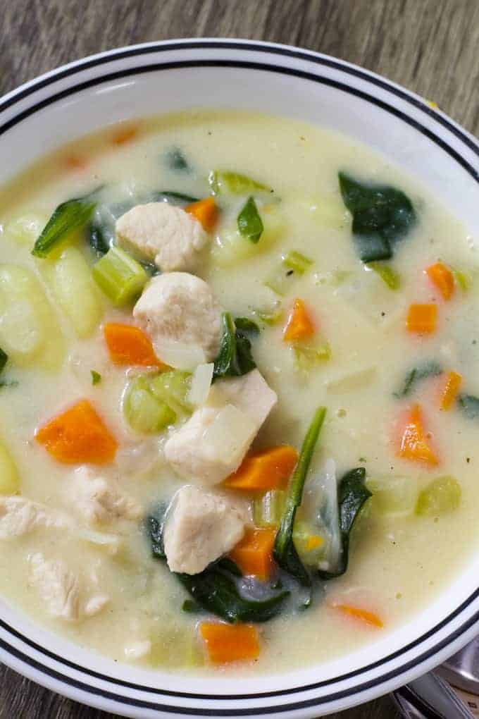 Lighter Chicken Gnocchi Soup is a hearty and comforting dish that uses milk instead of heavy cream to lighten up this Olive Garden favorite!