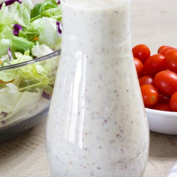 Buttermilk Honey Mustard Dressing is tangy and delicious perfect for salads, but can even be used as a dip or marinade for chicken or pork.