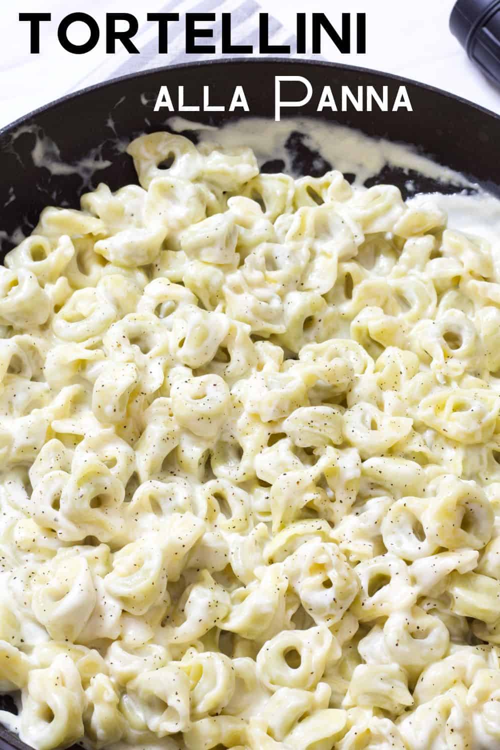 Tortellini alla Panna recipe- tortellini is tossed in a rich and creamy Parmesan sauce. You won't believe how quick and easy it is to prepare! #pastadinner #tortellini #allapanna #easydinnerrecipe via @mindyscookingobsession