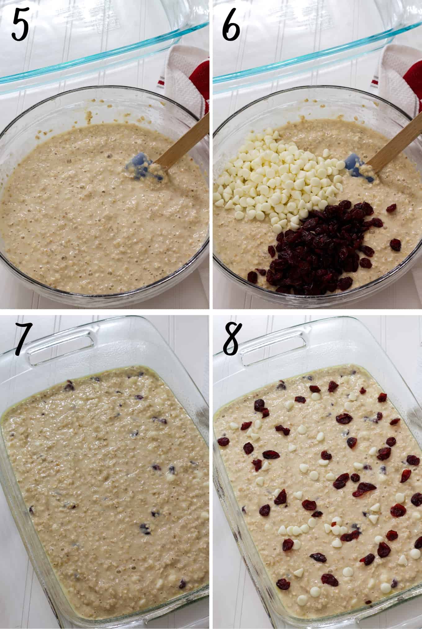 A collage of 4 numbered images showing the next steps to make the recipe.