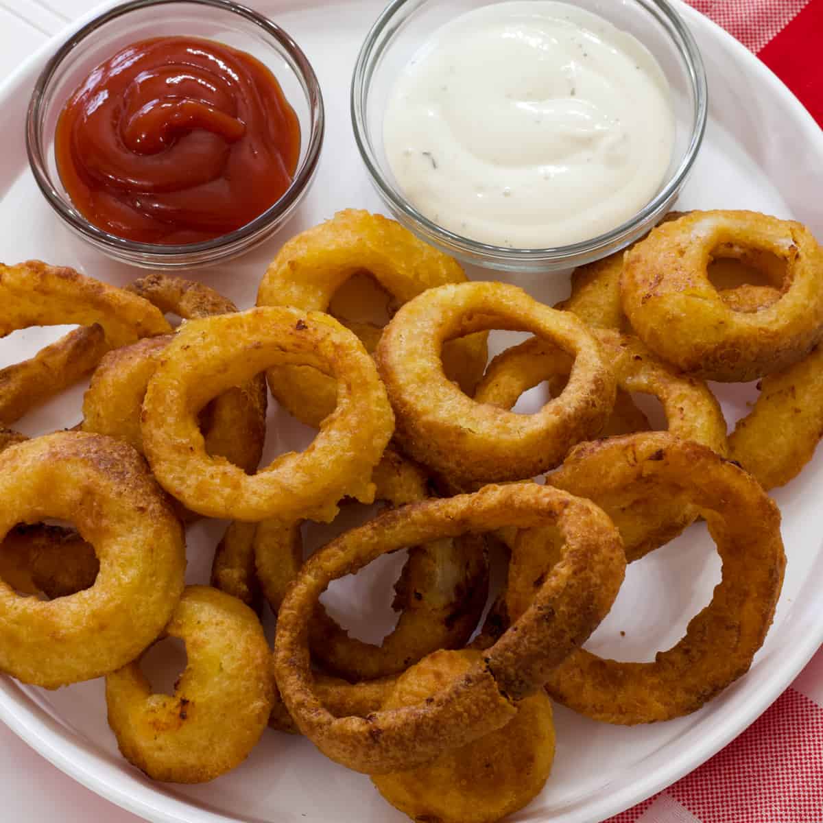 Air Fryer Frozen Onion Rings - From My Pantry