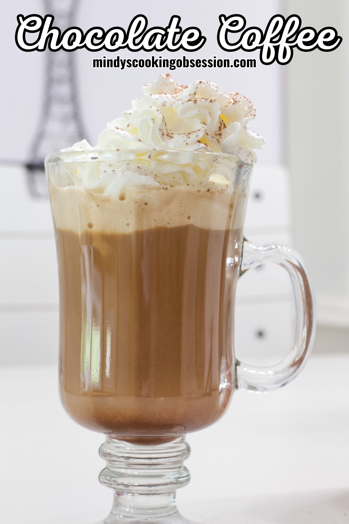 Easy Chocolate Coffee Recipe (Hot Cafe Mocha) - Skip the lines at high end coffee shops and make easy peasy specialty coffee drinks at home! via @mindyscookingobsession