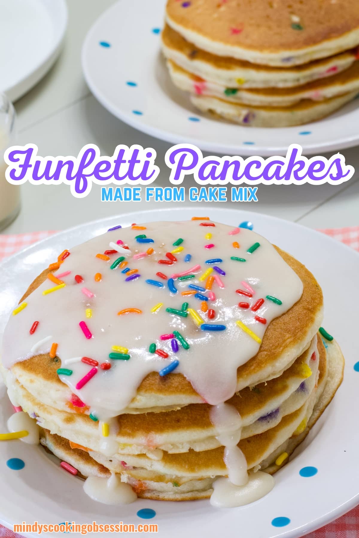 Easy Funfetti Birthday Cake Mix Pancakes Recipe – Fluffy pancakes are a fun breakfast that take 4 ingredients and minutes to prepare. via @mindyscookingobsession