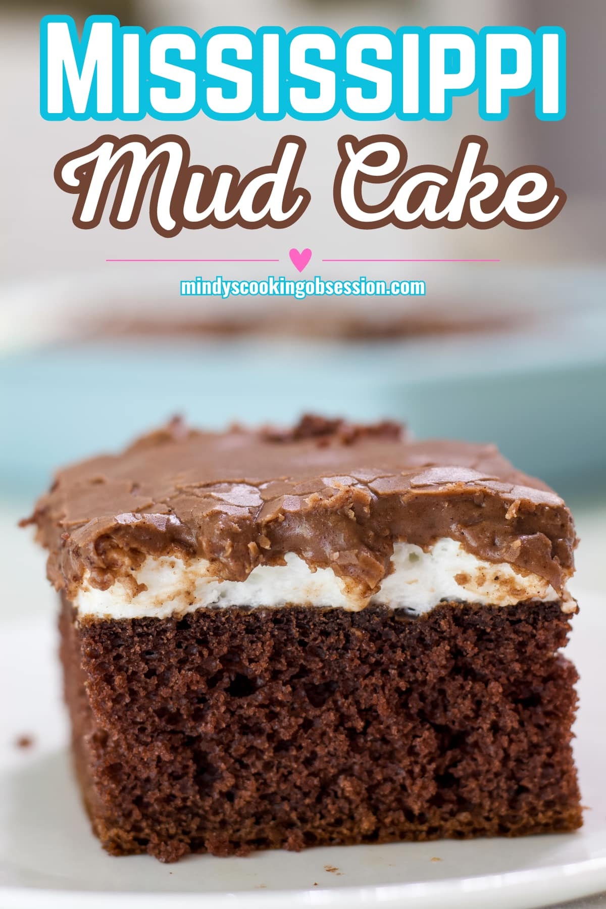 Perfectly moist chocolate cake is topped with mini marshmallows that are melted and topped with an easy chocolate icing. What makes my Mississippi Mud Cake such an easy recipe? I use a boxed cake mix that is transformed into tasting homemade by using a few tricks I've learned over the years. I mix this cake by hand so no stand mixer bowl or electric mixer beaters to wash. The creamy frosting is also made by hand and reminds me of the frosting on a Texas Sheet Cake or Lunch Lady Brownies.  via @mindyscookingobsession