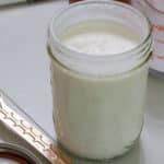 Feature image of the mason jar full of Homemade Starbucks Sweet Vanilla Cream.