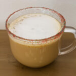 Feature image of one glass mug filled with Starbucks Sugar Cookie Latte.